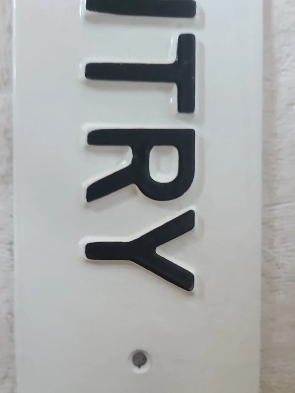 PANTRY Wall Sign - White with Black Lettering
